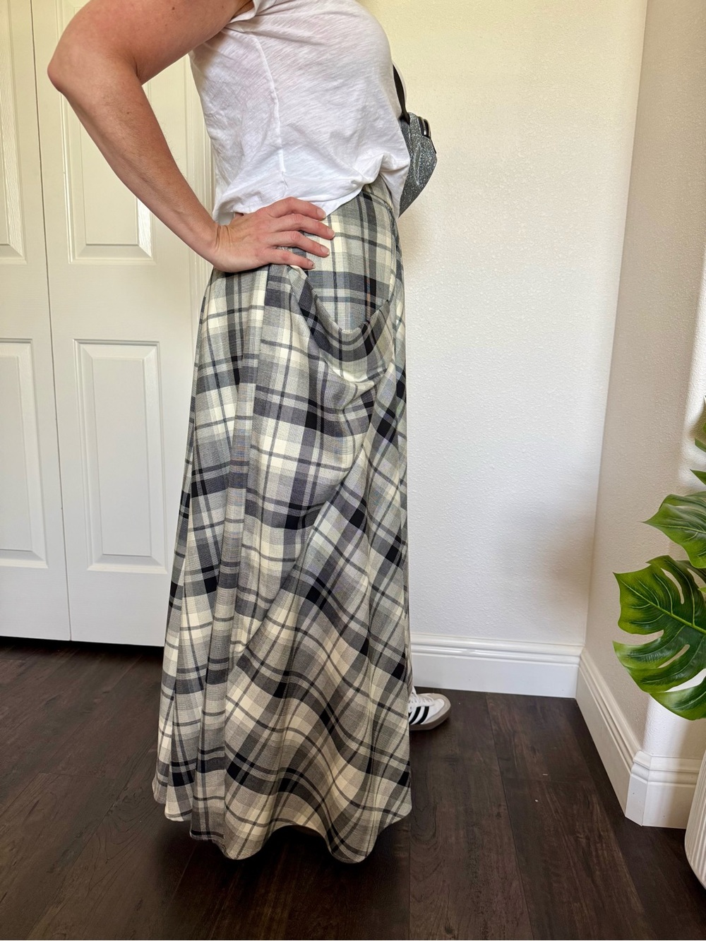 Plaid Maxi Skirt Asymmetrical Punk Preppy CBK Cool Girl Size 4 - Picture 3 of 11